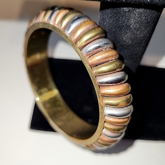 3 COPPER & MIXED METAL BANGLE BRACELETS - MADE IN INDIA - Picture 5 of 9